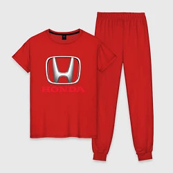 Пижама хлопковая женская HONDA, цвет: красный