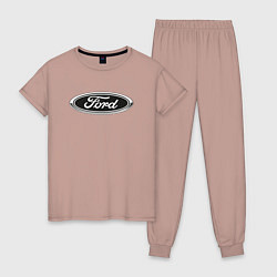 Пижама хлопковая женская Ford, цвет: пыльно-розовый