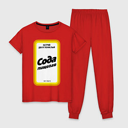 Пижама хлопковая женская Сода пищевая, цвет: красный