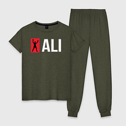 Пижама хлопковая женская ALI, цвет: меланж-хаки