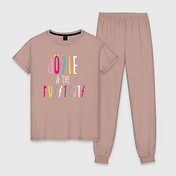 Пижама хлопковая женская JOSIE & THE PUSSICATS, цвет: пыльно-розовый