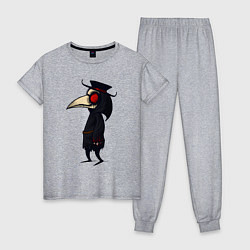 Пижама хлопковая женская ЧУМНОЙ ДОКТОР, цвет: меланж