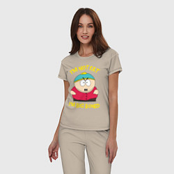 Пижама хлопковая женская South Park, Эрик Картман, цвет: миндальный — фото 2