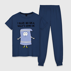 Пижама хлопковая женская South Park, Полотенчик, цвет: тёмно-синий