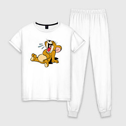 Пижама хлопковая женская Happy Jerry, цвет: белый