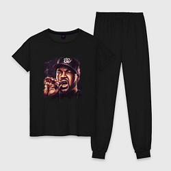 Пижама хлопковая женская Ice Cube, цвет: черный
