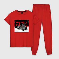 Пижама хлопковая женская AKIRA, цвет: красный