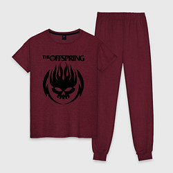 Пижама хлопковая женская THE OFFSPRING, цвет: меланж-бордовый