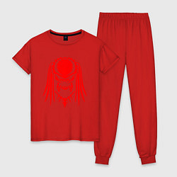 Пижама хлопковая женская PREDATOR, цвет: красный