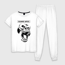 Пижама хлопковая женская Guano Apes, цвет: белый
