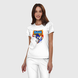 Пижама хлопковая женская Sonic:Sega Heroes, цвет: белый — фото 2