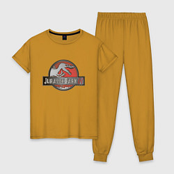Пижама хлопковая женская Jurassic World, цвет: горчичный