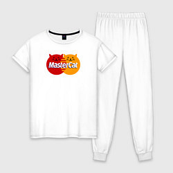 Пижама хлопковая женская MasterCat, цвет: белый