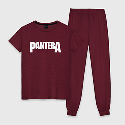 Пижама хлопковая женская PANTERA, цвет: меланж-бордовый