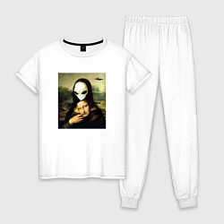 Пижама хлопковая женская Mona Lisa, цвет: белый