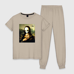 Пижама хлопковая женская Mona Lisa, цвет: миндальный