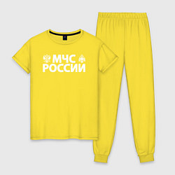 Пижама хлопковая женская МЧС России, цвет: желтый