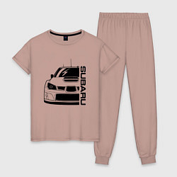 Пижама хлопковая женская SUBARU Z, цвет: пыльно-розовый