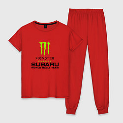 Пижама хлопковая женская MONSTER ENERGY Z, цвет: красный