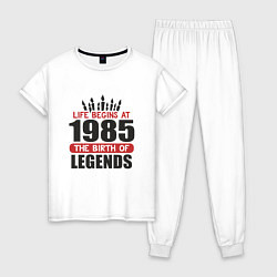 Пижама хлопковая женская 1985 - рождение легенды, цвет: белый