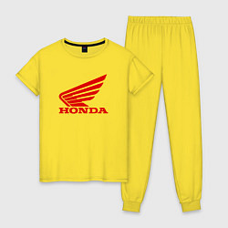 Пижама хлопковая женская HONDA, цвет: желтый