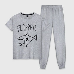 Пижама хлопковая женская Nirvana Flipper, цвет: меланж