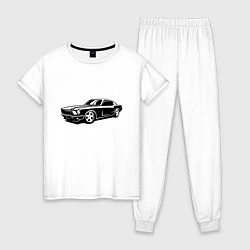 Пижама хлопковая женская Ford Mustang Z, цвет: белый