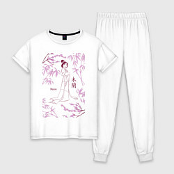 Пижама хлопковая женская Mulan, цвет: белый