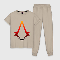 Пижама хлопковая женская Assassins Creed, цвет: миндальный