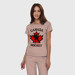 Пижама хлопковая женская Canada Hockey, цвет: пыльно-розовый — фото 2