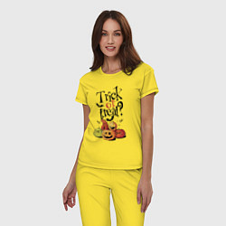Пижама хлопковая женская Кошелек или жизнь!, цвет: желтый — фото 2