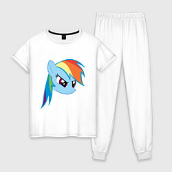 Пижама хлопковая женская Rainbow Dash, цвет: белый