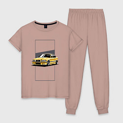 Пижама хлопковая женская BMW E36, цвет: пыльно-розовый