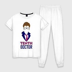 Пижама хлопковая женская Tenth Doctor, цвет: белый
