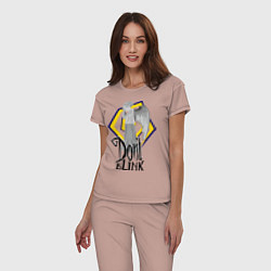 Пижама хлопковая женская Don't blink, цвет: пыльно-розовый — фото 2