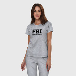 Пижама хлопковая женская ФБР,Инспектор женского тела, цвет: меланж — фото 2