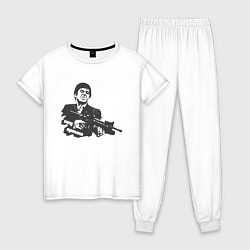 Пижама хлопковая женская Тони Монтана, цвет: белый