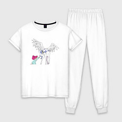 Пижама хлопковая женская Малышка Усаги и Пегас, цвет: белый