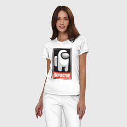 Пижама хлопковая женская Among Us, цвет: белый — фото 2