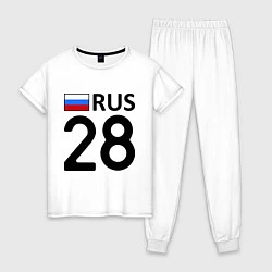 Пижама хлопковая женская RUS 28, цвет: белый