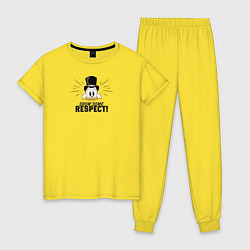 Пижама хлопковая женская Show Some Respect!, цвет: желтый