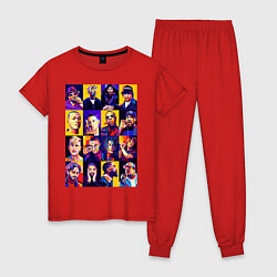 Пижама хлопковая женская Легенды Рэпа, цвет: красный