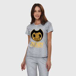 Пижама хлопковая женская Bendy And The Ink Machine, цвет: меланж — фото 2