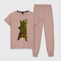 Пижама хлопковая женская Wild bear, цвет: пыльно-розовый