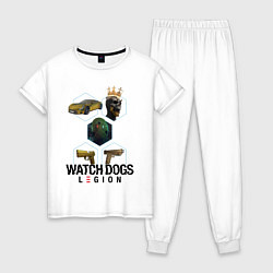 Пижама хлопковая женская Watch Dogs: Legion, цвет: белый