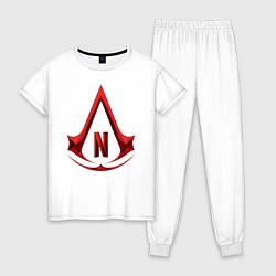 Пижама хлопковая женская Assassins Creed Netflix, цвет: белый