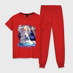Пижама хлопковая женская Genshin Impact Z, цвет: красный