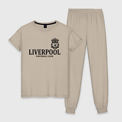 Пижама хлопковая женская Liverpool FC, цвет: миндальный