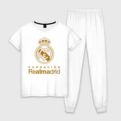 Пижама хлопковая женская Real Madrid FC, цвет: белый