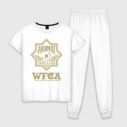 Пижама хлопковая женская Akhmat Fight Club, цвет: белый
